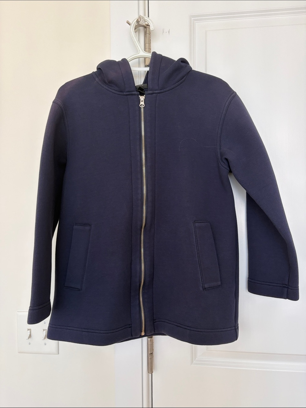 J. Crew neoprene navy coat